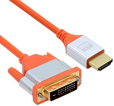 cablecc Ultraweiches High Flex 4K HDMI auf DVI HDTV Kabel Hyper Super flexibles Kabel High Speed Typ A Stecker auf 24+1 Stecker für Computer HDTV 50 cm