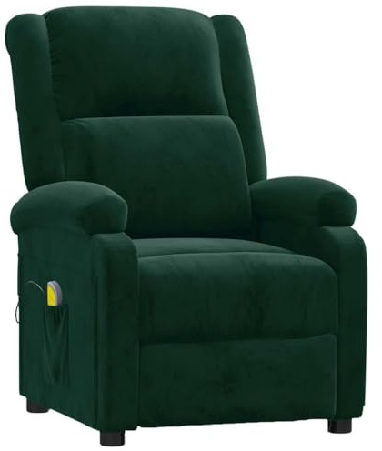 vidaXL Massagesessel Dunkelgrün Samt
