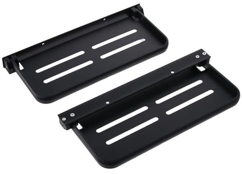 Urjumpea 2 Stück faltbares schwebendes Regal zur Wandmontage, faltbares Regal, robuster Raum, Aluminium-Handtuchhalter, schwarz, 90° zusammenklappbar, Telefonhalter, Regal für Badezimmer, Waschküche