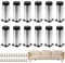 YOUNTHYE 12Pack Furniture Legs, 150mm Cabinet Legs Adjustable Sofa Legs Stainless Steel Adjustable Replacement Support Feet with Screws for Table Chair Desk Cupboard