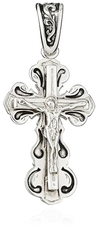 NKlaus Kettenanhänger Kruzifix 925 Silber Jesus Christus Kreuz, 1 Stück | Orthodox; Höhe: 28,4mm; Breite: 18mm; Gewicht: 3,5g; Öse: 8x5,5mm
