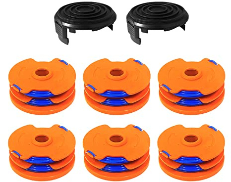 luolety WX100 Strimmer Trimmer Spool Line for Qualcast Trimmer, GT25 GGT350A1 GT30 GGT450A1 and WG100E WG104E1 Strimmer Spool Replacement, 1.65mm 8.3m Spool lines (6 Spool+2 Cover)