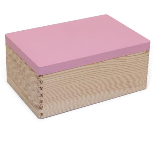 Holzkiste mit Deckel – Rosa – 30×20 cm – Aufbewahrungsbox aus Holz für Fotos, Andenken, Kinderzimmer‑Deko & Geschenkideen