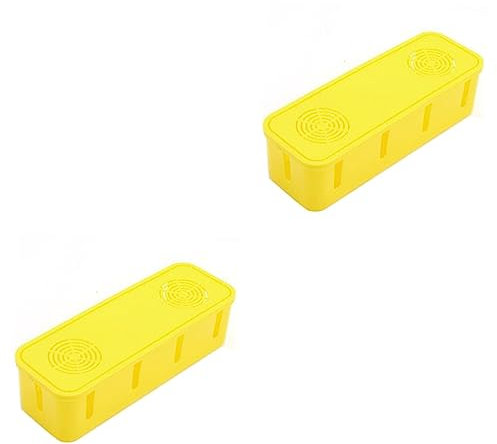 DOITOOL 2stücke Kabelmanagement Box Gelb Praktische Steckdosen Organizer Für Zuhause Aufbewahrung Und Ordnung Von Kabeln Und Verlängerungen Platzsparend Und Elegant