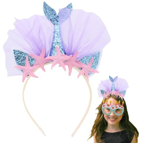 Meerjungfrau Stirnband, Meerjungfrau Haarreif, Meerjungfrauen Haarschmuck, Meerjungfrau Kostüm Accessoire, Kopfschmuck für alle Altersgruppen, Ideal für Meerjungfrauen Cosplay, Karneval & Kostümpartys