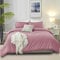 DXHOME Biancheria da letto 135 x 200 cm, in cotone, rosa antico, tinta unita, set copripiumino lavato, set da 2 pezzi, per letto singolo, copripiumino con chiusura lampo, 1 federa 80 x 80 cm