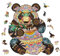 Holzsammlung Panda Holzpuzzle Einzigartige Tierform Puzzleteile, Magisches Holzpuzzles für Erwachsene und Kinder, Wooden Puzzle Spielzeug mit Geschenkbox für Dekoration (37.1x42cm, 300 Teile)