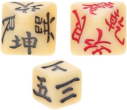 Vaguelly 3 Pezzi Dadi Ching Antico Gioco Di Divinazione Dadi Da Tavolo Gioco Da Tavolo Dadi Cinesi Yi Jing Dadi Prugna Bossom Strumento Per Predire Il Oggetti Di Scena Del Gioco Di
