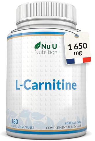 L-Carnitina - 180 Capsule Vegane - Con Vitamine & Minerali Aggiunte - Integratore Pre e Post Workout di Carnitina Tartrato per Sportivi - Prodotto in Europa - Nu U Nutrition