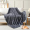 KOIUEYW Dunkelgrau Sofadecke Kuschelig, Dicke Weiche Kuscheldecke Blanket Wohndecken, Comfort Einfarbig Streifen Design Kuschelige Decke Sofa Flauschige Decke für Sofa, 100 x 150 cm