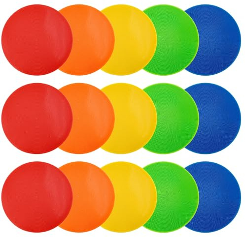 15 Stück Polyvinyl-Spotsmarken, 23 cm rutschfeste Sport Gummibodenmarken