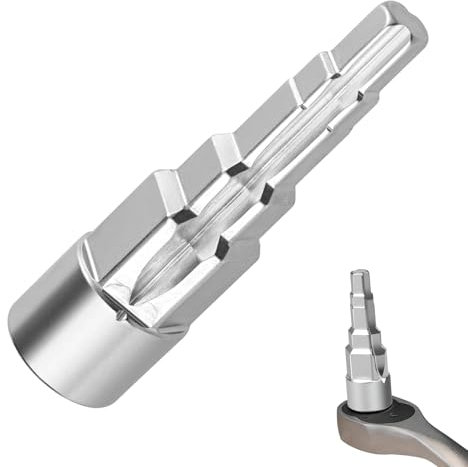 Clé étagée, Clé de Radiateur étagée et Cliquet, Clé de Montage étagée Universelle, Poignée à Cliquet Multiusage pour Radiateurs Domestiques de 10 à 21 mm