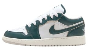 NIKE Sportswear Boys' Air Jordan 1 Low SE BG Synthetic Sneaker, Grey Melange White, 37.5 EU