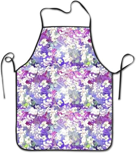 Unisex Malschürze Weiße Veilchen Küchenschürze Wasserdicht Schürzen Personalisiert Arbeitsschürze Für Männer Gastronomie