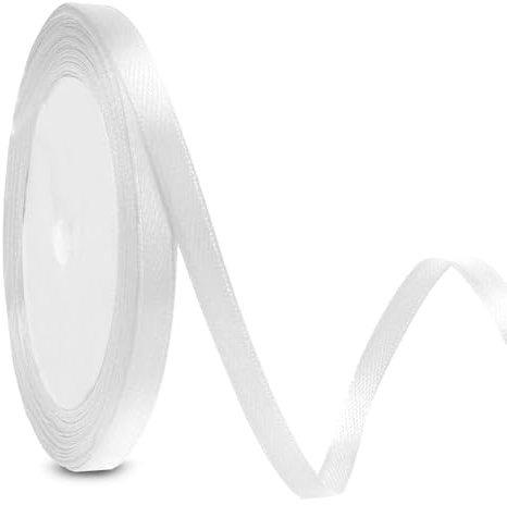 Verpackungsbänder Geschenkband Weiss 6mm 23m Geschenkband Weihnachten Schleifenband Weihnachten Geschenkband Weiß Stoffband Schleifenband Weiss Dekoband Weihnachten Geschenkverpackung Weihnachten