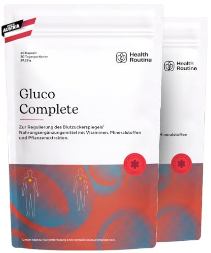 Health Routine Gluco Complete mit Berberin & Chrom — 2er Pack | Blutzucker Komplex, Natürliche Blutzuckerregulierung mit Reducose, Berberine 500mg und Chrom Tabletten zur Unterstützung