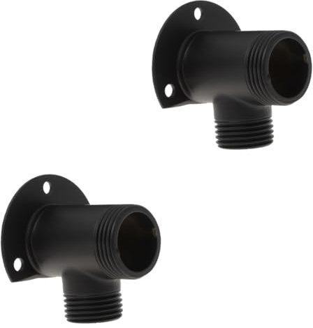 DECHOUS Black Surface Mount Shower Mixer Elbow - Wall-Mounted External Pipe Work Valve Kit with Backplate for Mixer Installation Durable Shower Accessories for Home Use