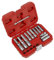 Sealey 18pc 1/4 Sq & 3/8 Sq Drive Glow Plug Socket Set, Pressure Sensor Glow-Plug - SX4031