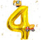 DazzJoy Bagger Luftballon 4. Geburtstag, 40 Zoll Gold Zahlenballon 4 mit Bagger Folienballon, Bagger Geburtstag Deko 4 Jahre Junge, Bagger Deko Zahlen 4 Ballon, Baustellen Party Kindergeburtstag Deko