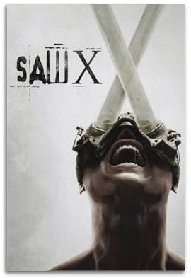 URIWYR Saw X Poster, Wandkunst, ästhetisches Deckzimmer, Vintage-Poster, dekoratives Gemälde für Wohnzimmer, Schlafzimmer, 30 x 45 cm, ungerahmter Stil