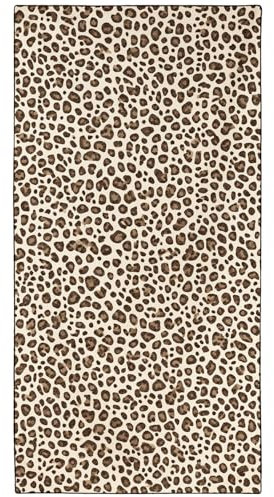 YISUMEI Brauner Leopardenmuster Strandtuch, XXL 180x90 cm, Mikrofaser, Sandbeständig, Schnelltrocknend, Leichtgewicht, Reisehandtücher für Strand und Pool