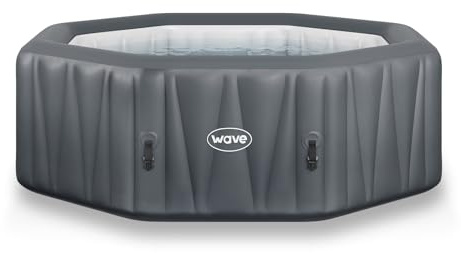 Spa Gonflable Wave | Chauffage écologique intégré | Système de Massage Aquajet | Protection antigel | Configuration Rapide en 15 Minutes (Aegean, Gris Foncé | 6 Personnes)