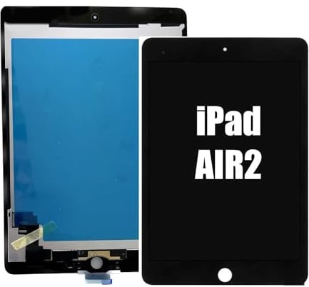 Display LCD + Touch Screen compatibile con iPad Air 2 – A1566 A1567 Nero | Ricambio Completo Sostitutivo Pannello Touch Screen ed LCD