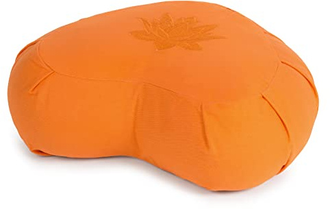 Yoga Studio Meditation Cushion Crescent Zafu Buckwheat - Lotus Leaf - Saffron