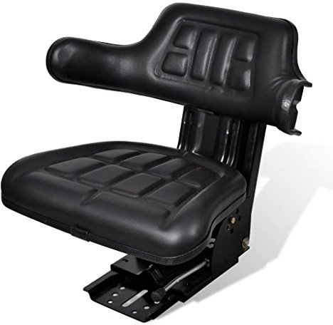 Vislone Siège de Tracteur Universel pour Tracteur, Tondeuse à Gazon Noir