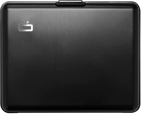 ÖGON -DESIGNS- Portefeuille en Aluminium, Format Carte d'identité, permis de Conduire, Protection RFID Contre la fraude et la démagnétisation, modèle Smart Case BIG Stockholm (Black)