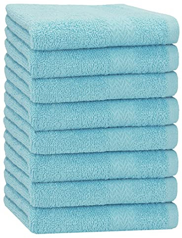 Betz 8 Stück Handtücher Set Größe 50 x 100 cm Handtuch Premium 100% Baumwolle (Ocean)