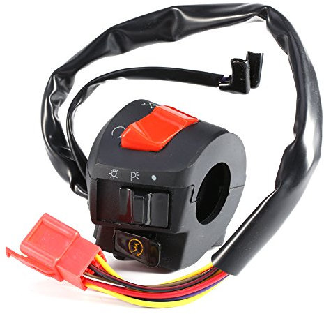 Interruptor de control de iluminación de motocicleta lado izquierdo y derecho interruptor de manillar de 2 piezas universal 7/8 ` cuerno de manillar intermitente interruptor de control de luz