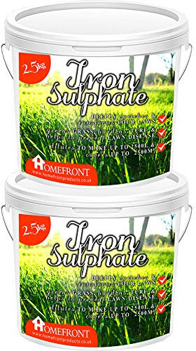 Homefront Iron Sulphate - Makes Grass Greener, Hardens Turf and Prevents Lawn Disease - Makes up to 5000L When Diluted & Covers up to 5000m2 (5 kg)