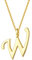 AGVANA Kette mit Buchstabe W Anhänger aus mit Gelb Gold Plattieren Namenskette Alphabet Initialen Halskette für Damen Mädchen mit Geschenkbox, Kettenlänge 40+5 cm