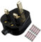 HUAREW 3A Fused Mains Plug With Cord Grip For UK Fuses Black (Pack of 1 pcs ）