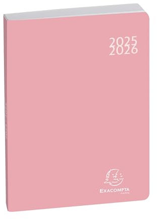 Exacompta - 1824086E - Agenda journalier Forum Color Soft Harmony - 12 x 17 cm - Août 2025 à juillet 2026 - Coloris rose