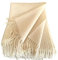 Wollplaid Wolldecke 100% Neuseelandwolle, Farbe wollweiß, 140x200 mit Fransen