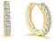 Funkelnde Creolen Ohrringe aus 925 Sterling Silber mit Steinen für Damen I Kreolen Geriffelt klein mit Zirkonia Steinen I Schmuck in hochwertiger Juweliersqualität (Gold)