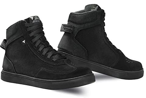 SHIMA SX-2 EVO LADY Scarpe Moto Donna | Stivali Moto in Pelle, Traspirante, Rinforzato con Supporto della Caviglia, Suola Antiscivolo, Impugnatura per il Cambio di Marcia (Nero, 40)