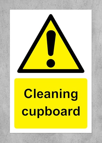 Cleaning cupboard Safety sign - Self adhesive sticker (200mm x 150mm)