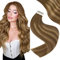 Easyouth Extensions Echthaar Tape Braun Ombre Echthaar Tape Extensions Balayage Mittelbraun Honigblond Haarverlängerungen Echthaar Tapes Realistisch Glanz 55 cm 50g #4/27/4 20pcs