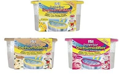 Set of 3 Interior Dehumidifiers Moisture Traps Scented Air Freshener Aids Damp Control Mould & Condensation