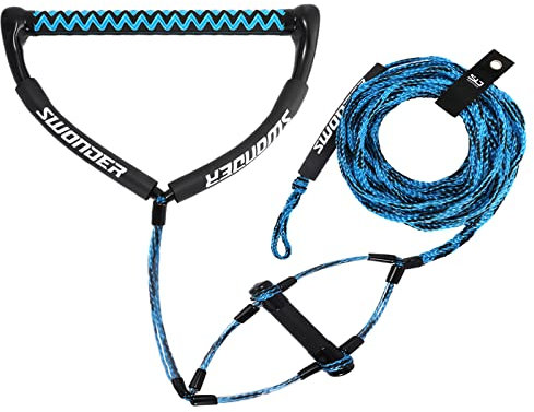 Swonder Wakeboard Rope 75ft - Water Ski Rope with Double Handle - 4 Sections Boat Tow Rope for Kneeboard, Wakeboard, Water Ski, and Tubing