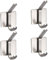 KISUOMAOYI Self Adhesive Hooks, 4 Pack, Stainless Steel Sticky Towel Hook, Heavy Duty Wall Hooks , Anti-Rust Waterproof Door Hooks for Kitchen/Bathroom/Office,Non-Slip Holder for Robes, Bags, Coats.