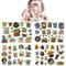 Qemsele Temporäre Tattoo Set Kinder, 8 Sheet 160+ Pcs Tattoos Aufkleber Sticker Wasserdicht Klebe-Tattoos Einhorn Für Geschenktüten Kindergeburtstag Mitgebsel Mädchen Jungen (Yoda)