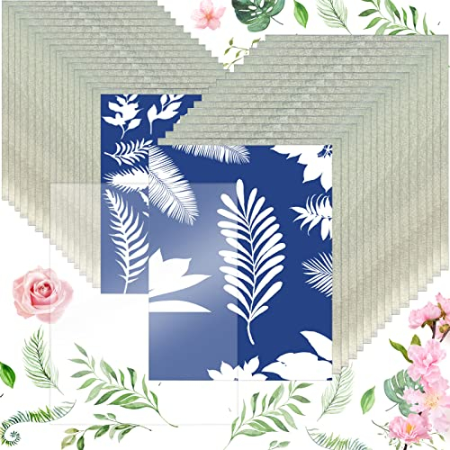 32 Blatt sunprint kit, A5, Cyanotypie-Papier, Solar-Zeichenpapier mit PVC-Panel-Papier, Naturdruckpapier-Set, sonnenempfindliches für und Erwachsene, DIY-Kunsthandwerk
