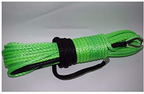 Green 8mm * 30m 4x4 SUV Câble de treuil synthétique hors route, corde de treuil de bateau, corde hors route, ligne de treuil
