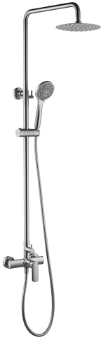 IMEX BDG040/NQ URAL Grifo Monomando Conjunto de Ducha Telescópico Níquel Cepillado