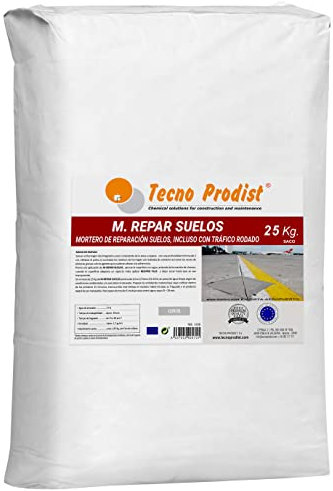 M-REPAR SUELOS de Tecno Prodist (Saco 25 Kg) – Mortero de reparación suelos hormigón o cemento, incluso con tráfico rodado (transitable por vehículos en 2 horas)
