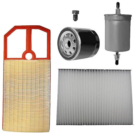 ATEC Germany Inspektionspaket Filterset mit 1x Luftfilter, 1x Innenraumfilter (Pollenfilter), 1x Ölfilter, 1x Kraftstofffilter, Kompatibel mit VW BORA I (1J2) (1J6), GOLF 4 (1J1) (1J5)